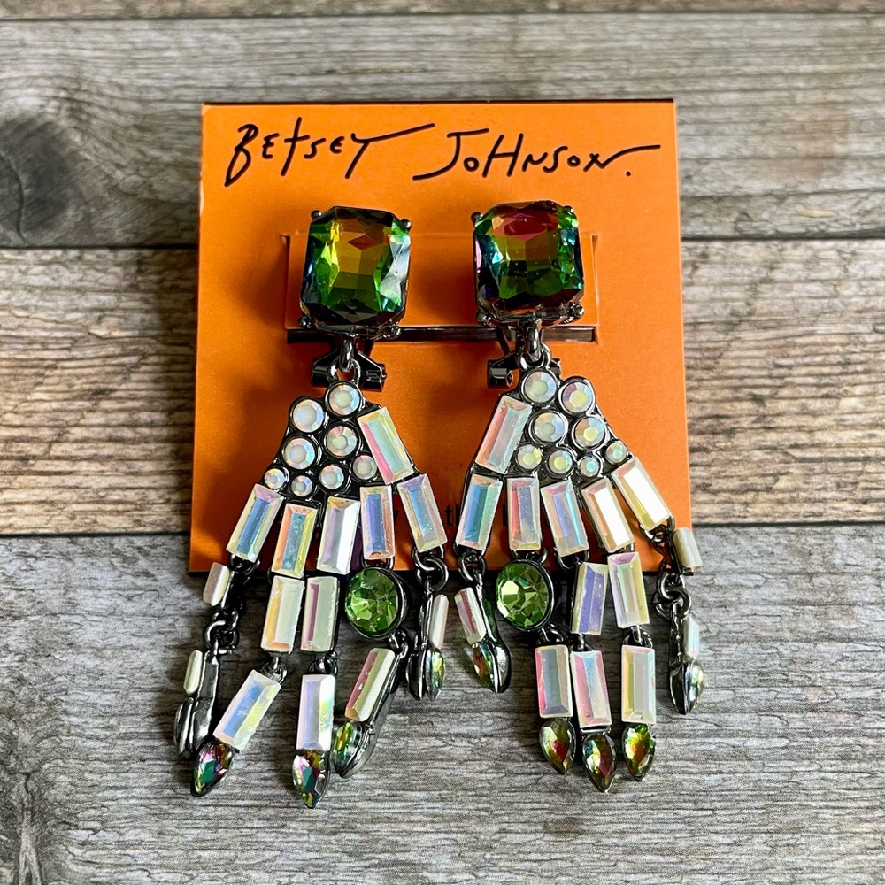 Betsey Johnson Witch Ghoul Skeleton Hand Earrings